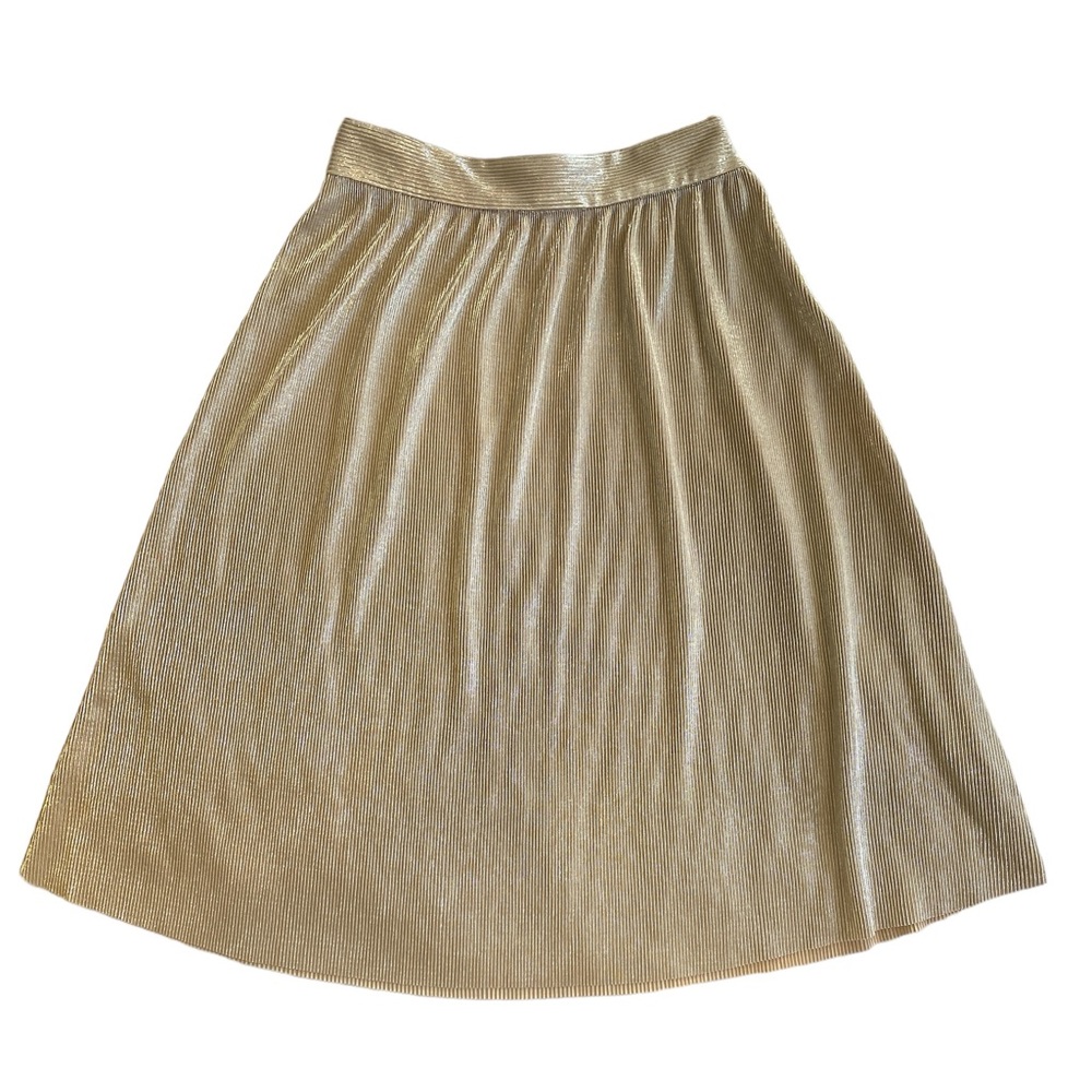 EUC Nordstrom - Who What Wear Gold Pleated Midi Skirt